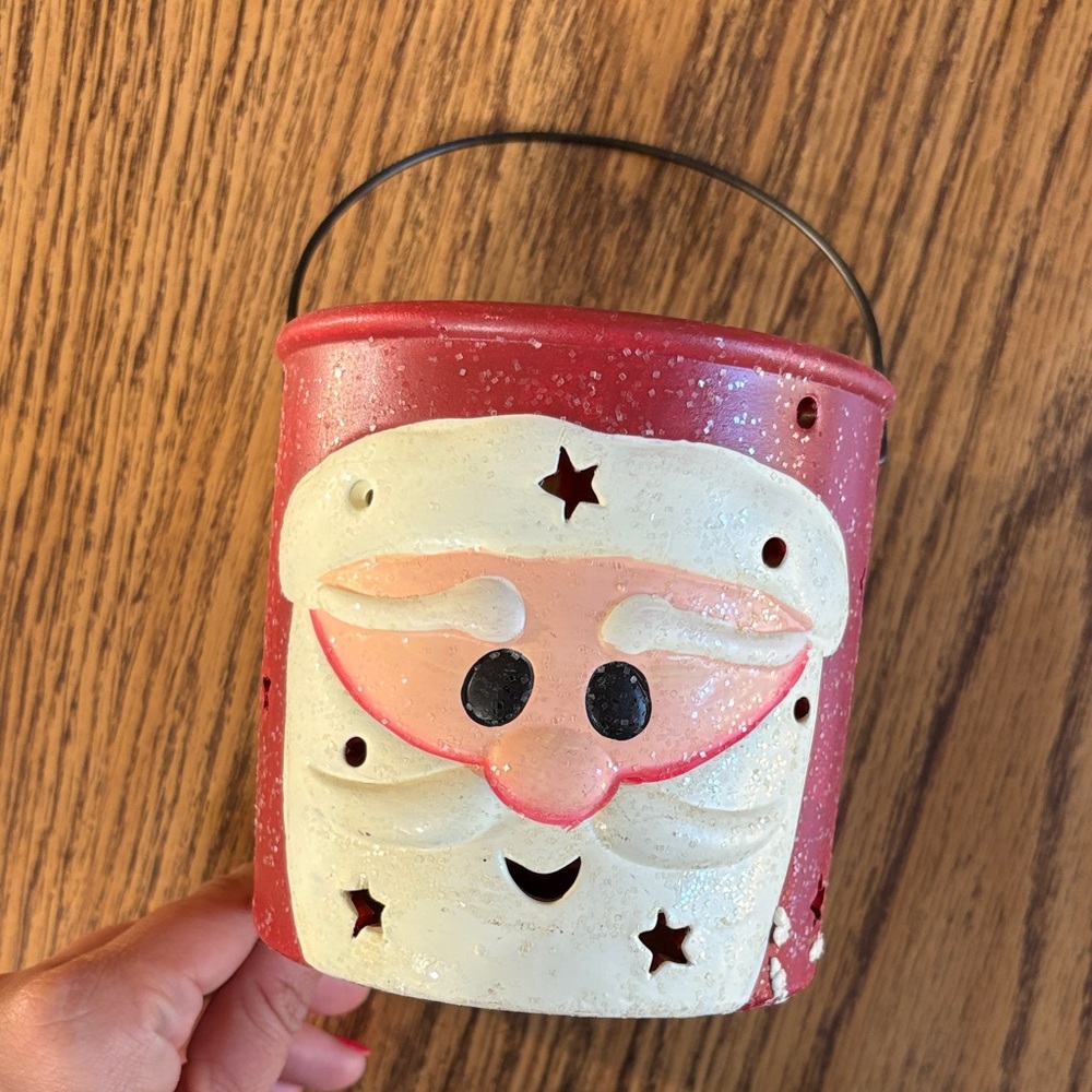 Festive Santa Candle Holder - Red and White